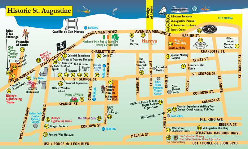Map Of Downtown St Augustine - World Map